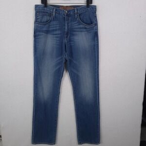 Agave Denim Gringo Classic Straight Men 34X34 Blue Solimar Supima Light USA Made